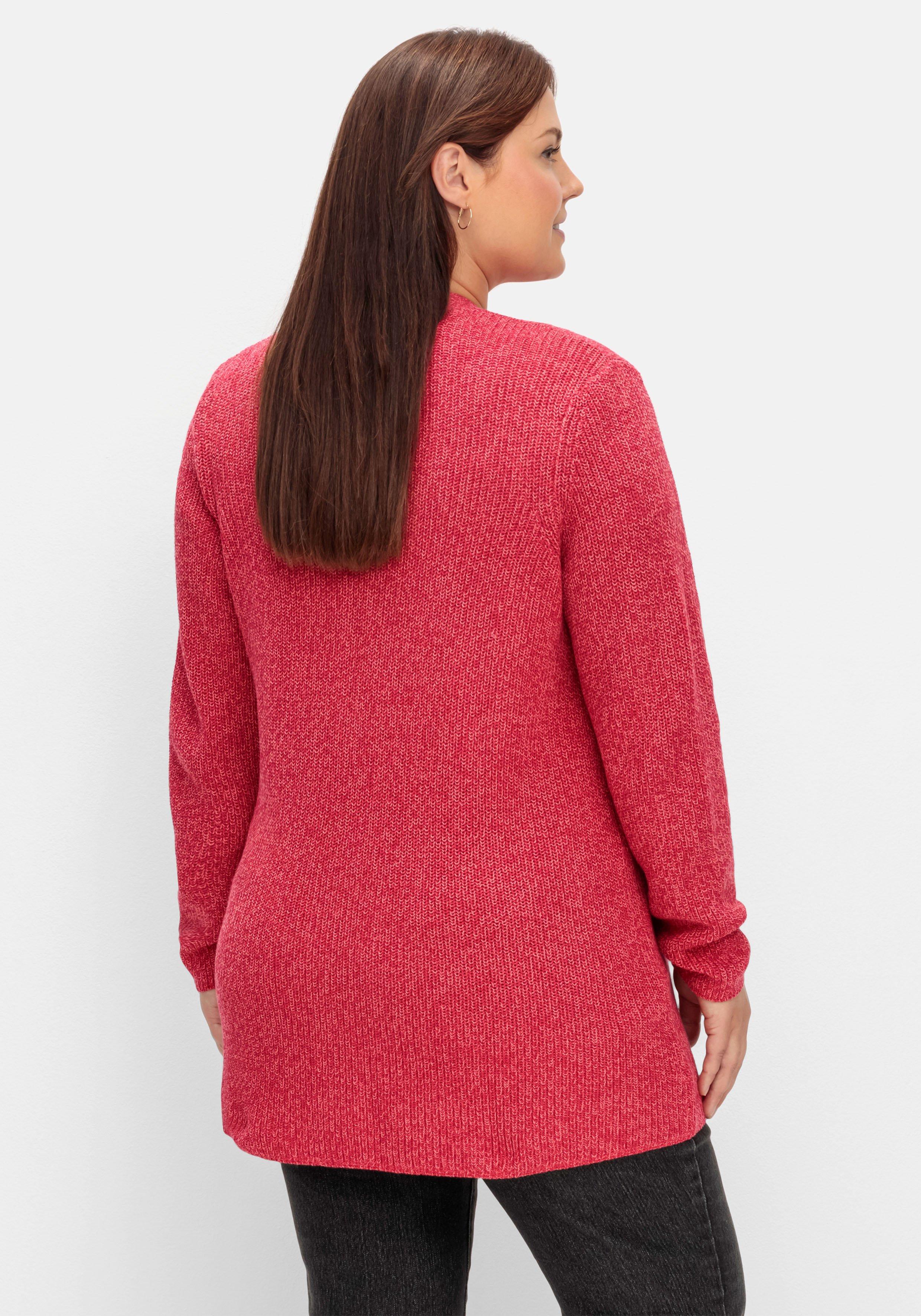 Longstrickjacke im Patentstrickmuster