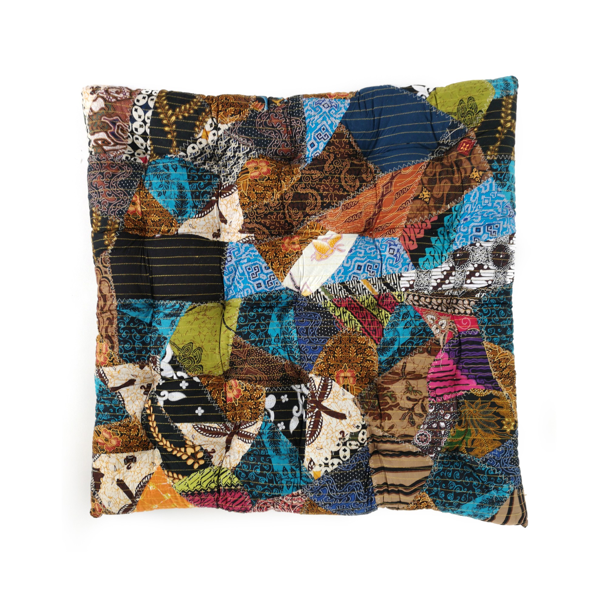 Patchwork Sitzkissen, multicolor, L 80 cm, B 80 cm, H 7 cm von fischer's lagerhaus