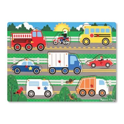 Vehicles Wooden Peg Puzzle