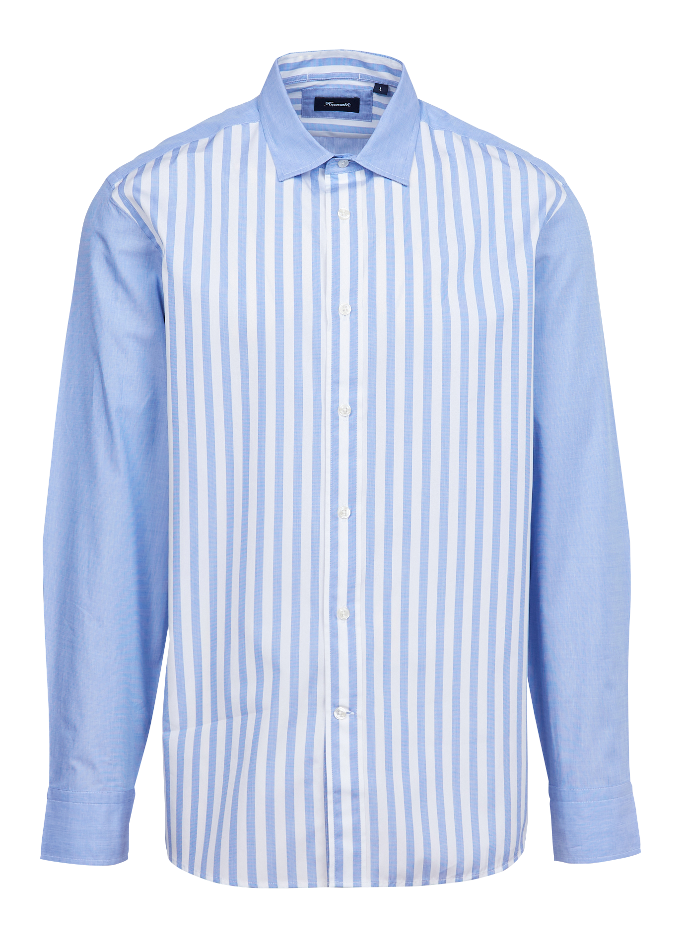 Chemise col classique rayée en coton | Multicolore