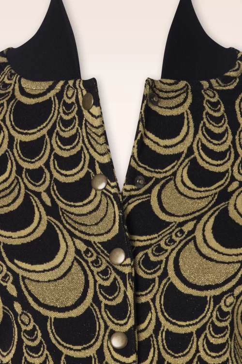 King Louie Cleo Bobbin Jacquard Jacket in zwart en goud