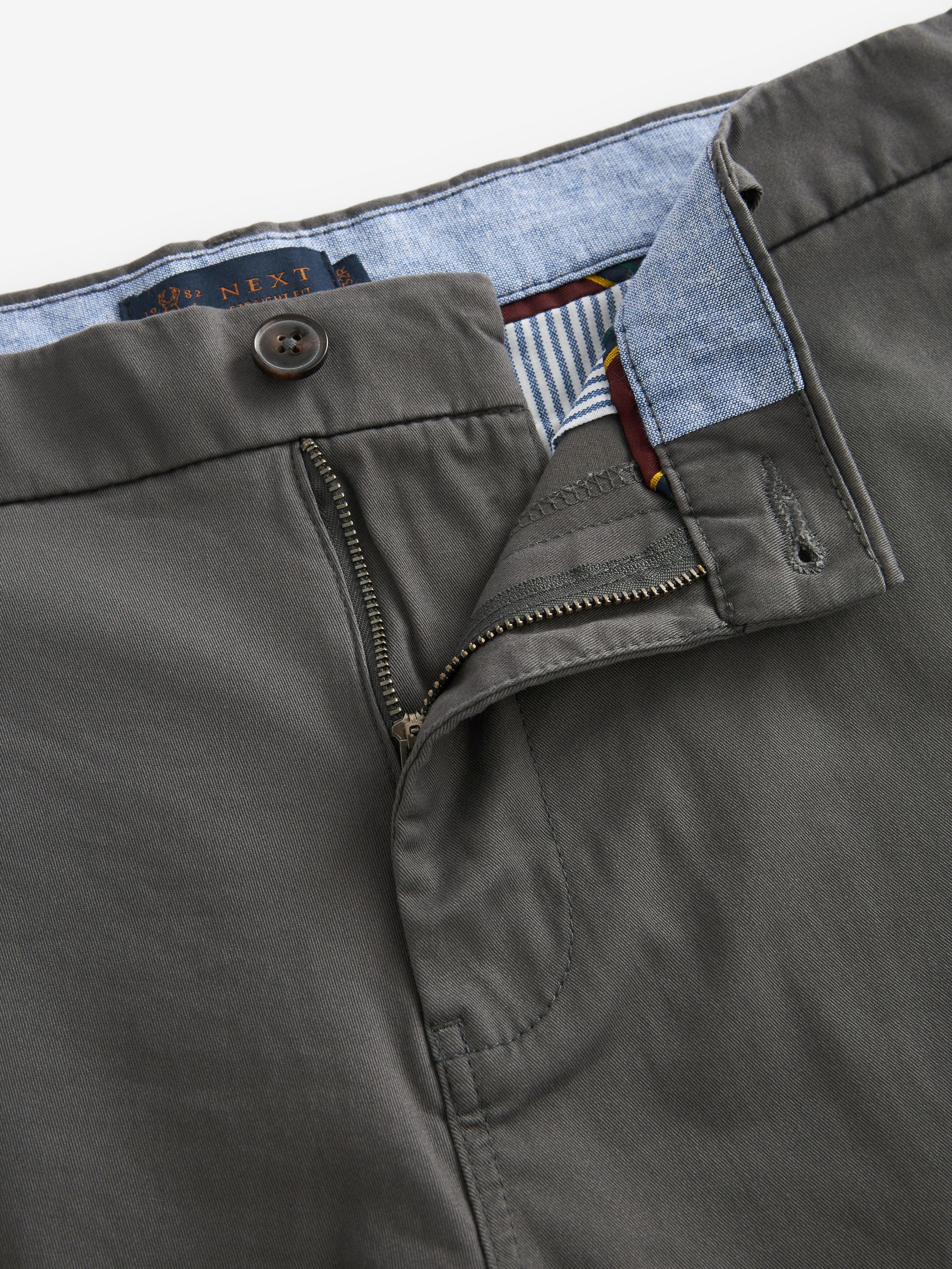 Antraciet - Straight fit - Chinoshort met stretch