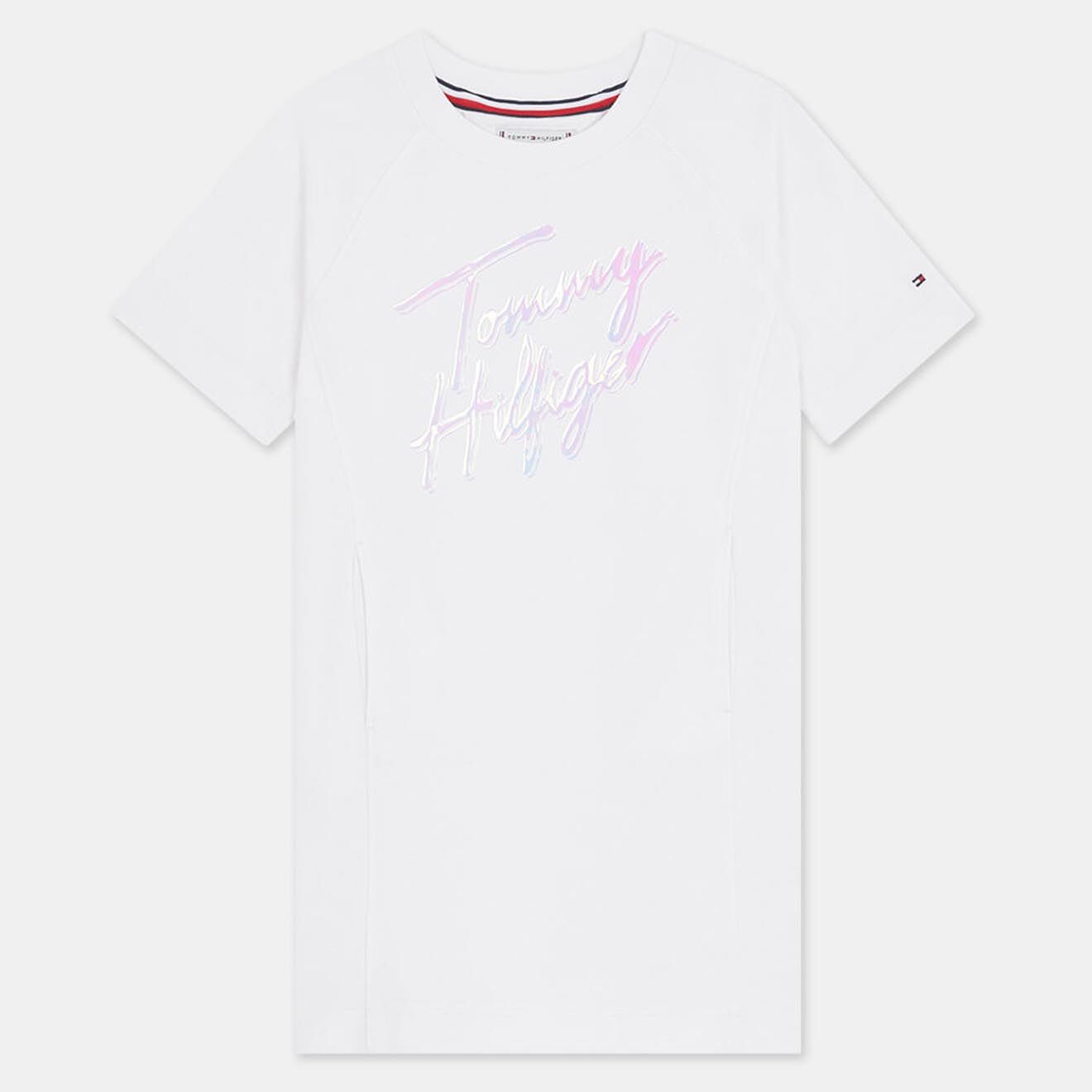 Tommy Hilfiger Robe sweat en Coton biologique mélangé blanche