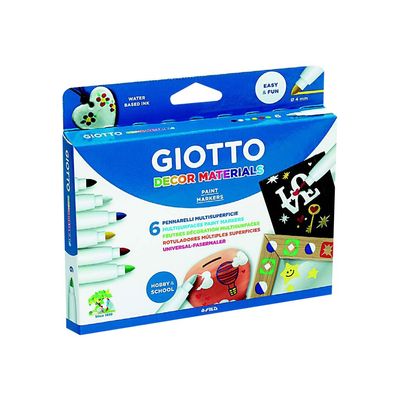 GIOTTO DECOR Materials - 6 Feutres - tous supports