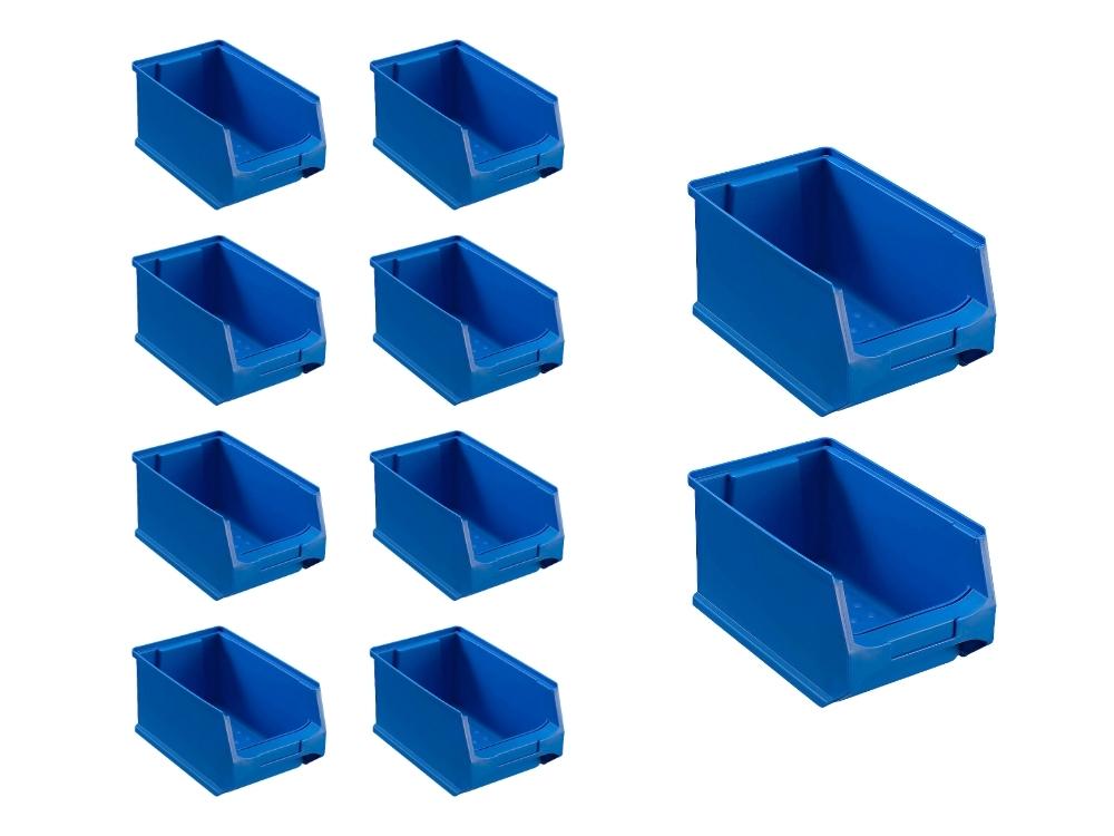 PROREGAL Value Pack 10 x Blauwe opbergdoos 3,0 HxBxD 12,5 x 14,5 x 23,5 cm 2,8 liter opbergcontainer Opbergdoos
