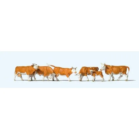 Preiser 10146 - Kühe, braun gefleckt, Spur H0