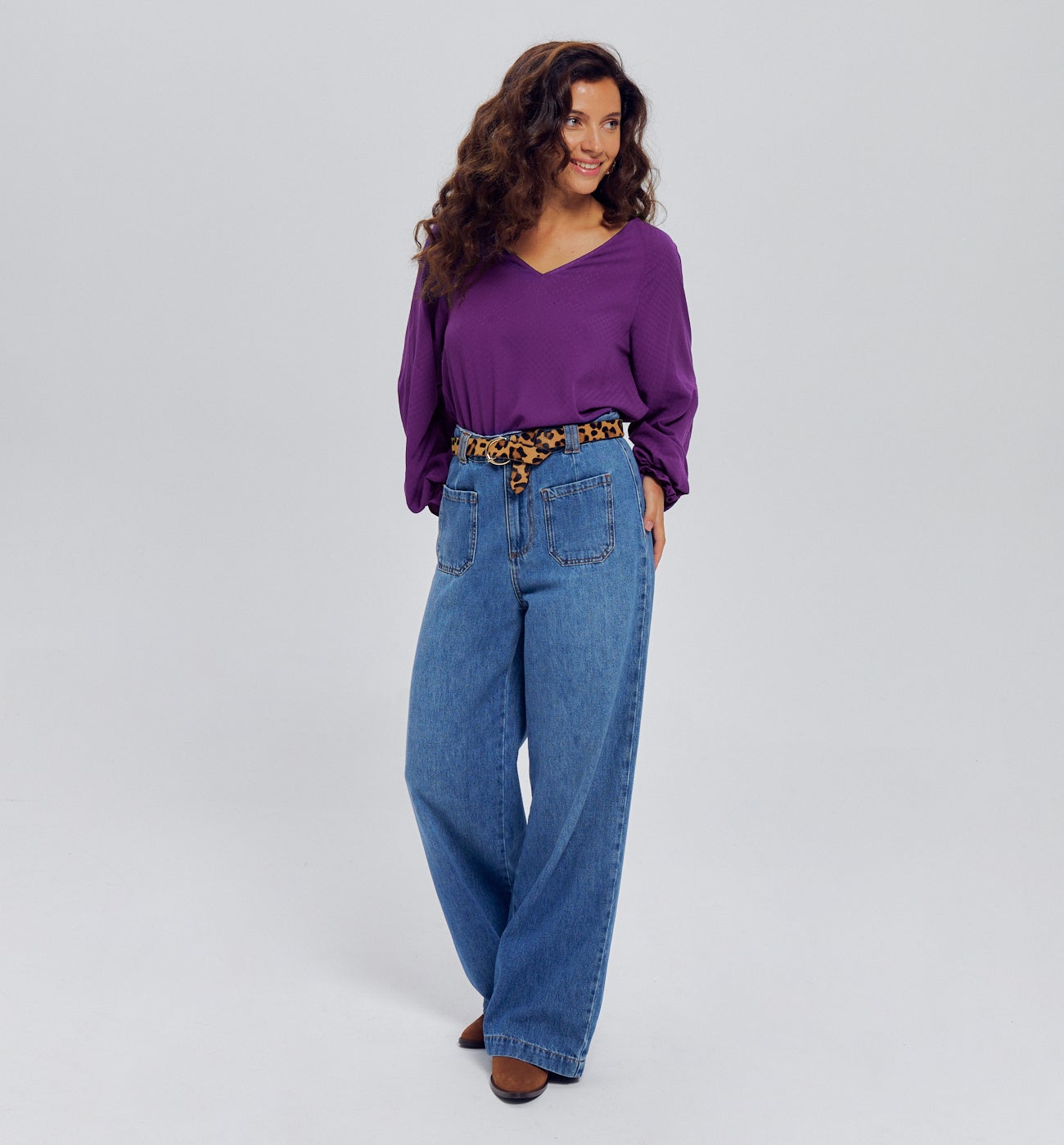 Blouse à smocks Femme - Violet
