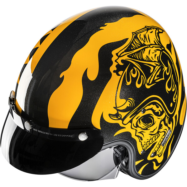 HJC - Casque V31 Flame MC3 / Jaune / Noir / Pailleté
