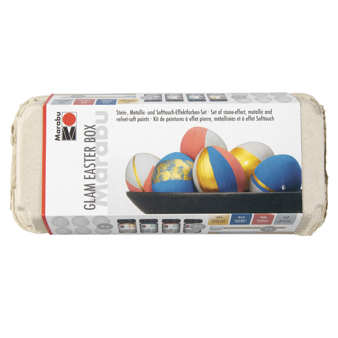 Marabu - Acryl-Softfarben - Glam Easter Box - 12-teilig