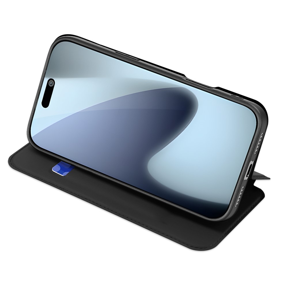 iPhone 17 Pro Flip Wallet Cover Leder Tasche - Schwarz