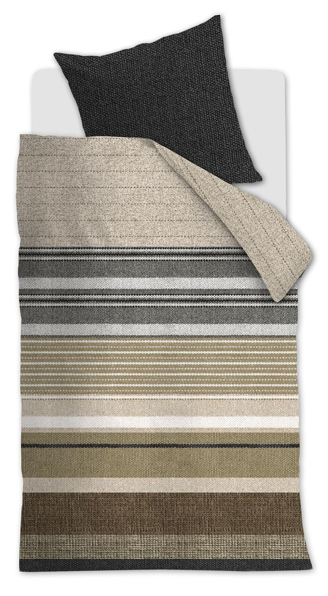 Bettwäsche ARVIN Biber 135x200 cm, mit 1 Kissen