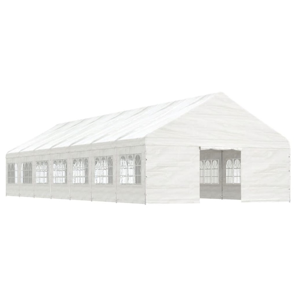 Belvédère avec toit blanc 15,61x5,88x3,75 m polyéthylène