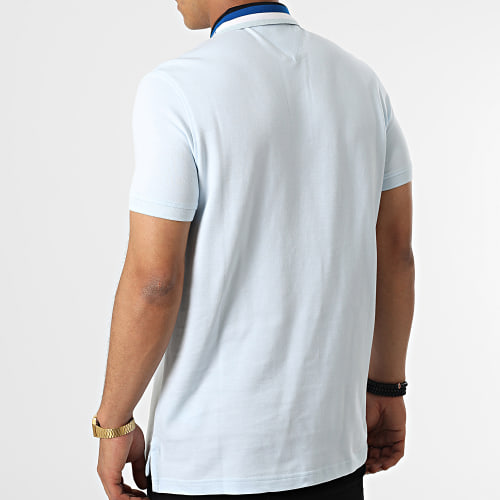 Polo Manches Courtes Collar Logo 5736 Bleu Ciel