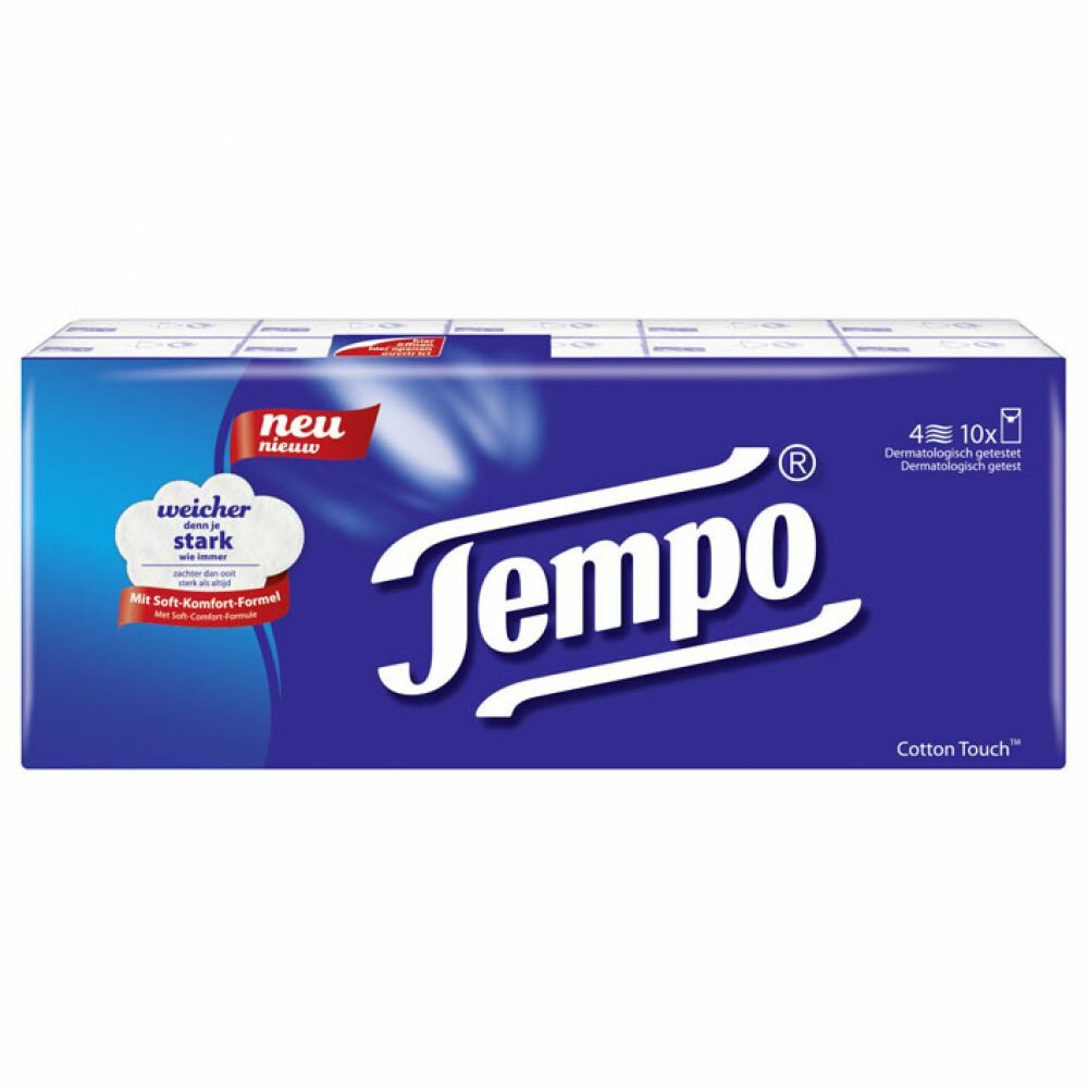 Tempo Regular Zakdoekjes 10 x 10 stuks