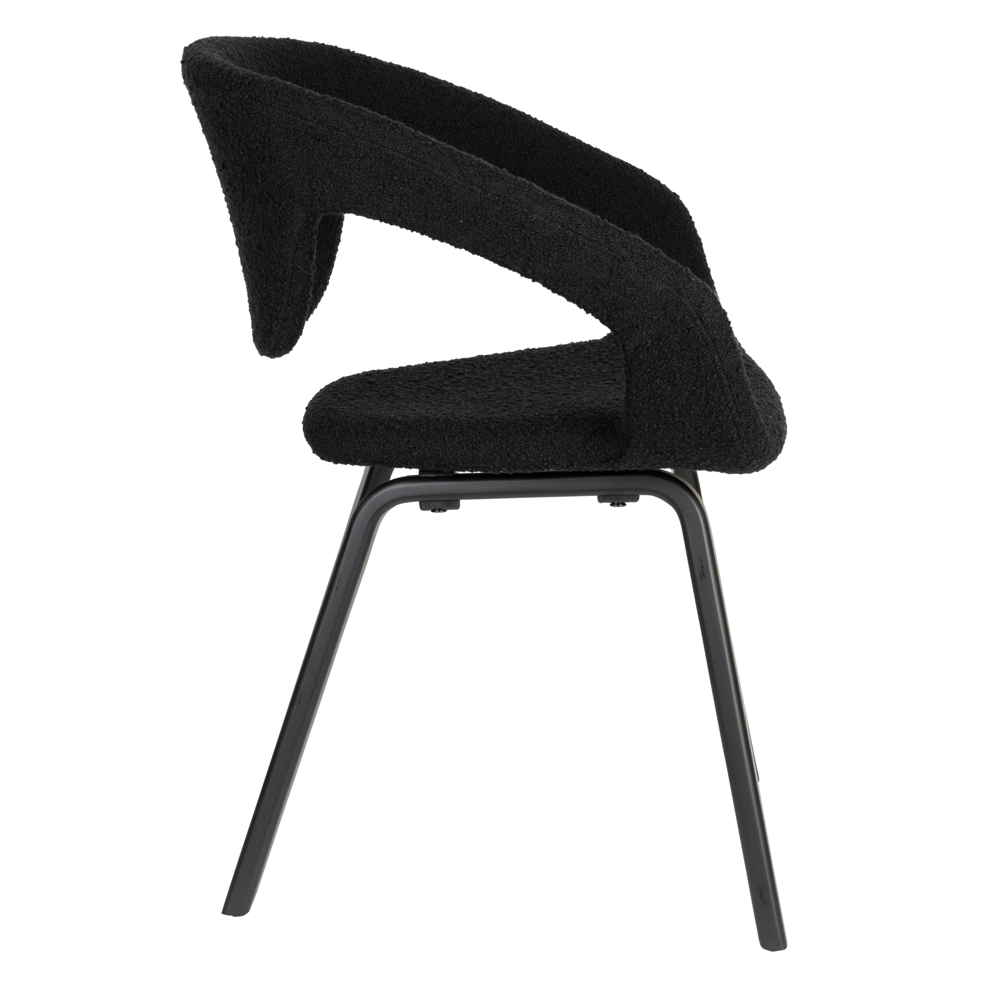 Eetkamerstoel Flexback Boucle zwart - set van 2