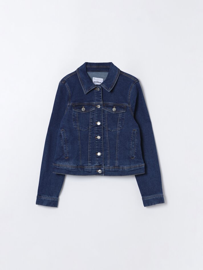 Jaqueta jeans básica - Azul Petróleo Claro
