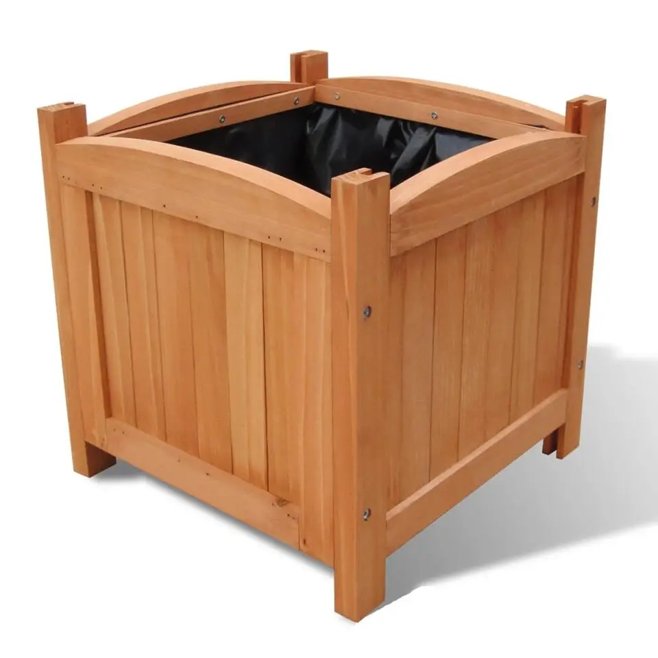 vidaXL - Houten Plantenbak - Bruin - Hout - 2 stuks
