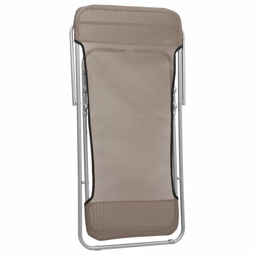 Chaises de plage pliantes 2pcs textilène acier enduit de poudre