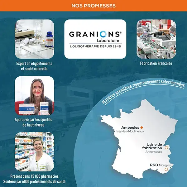 GRANIONS Energie Physique et Mentale - Vitamines - Gelée Royale - Ginseng