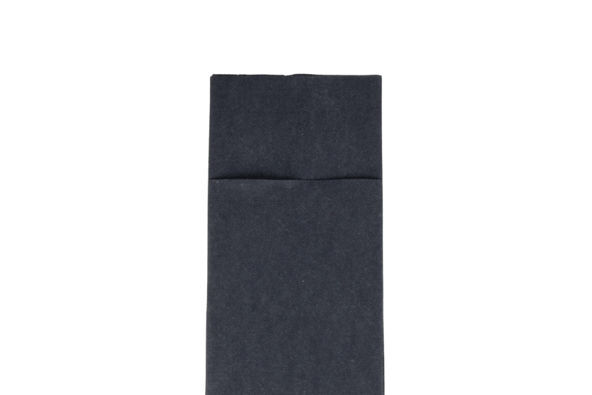 Servet airlaid bestekvouw 32x40cm zwart