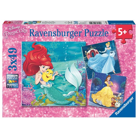 Puzzles 3x49 pièces - Aventure des princesses -  Princesses