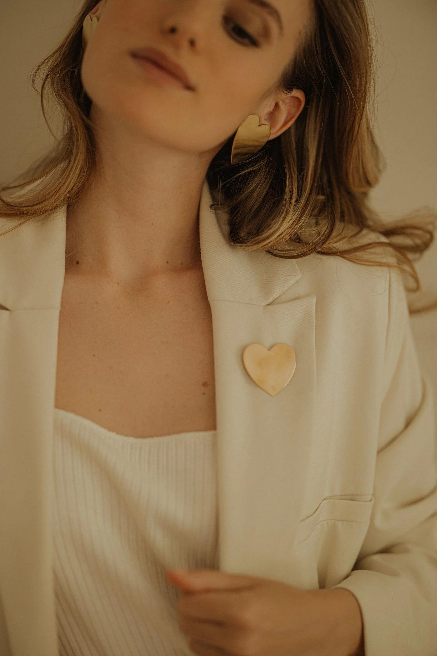 APHRODITE - Broche coeur plaqué argent | Doré