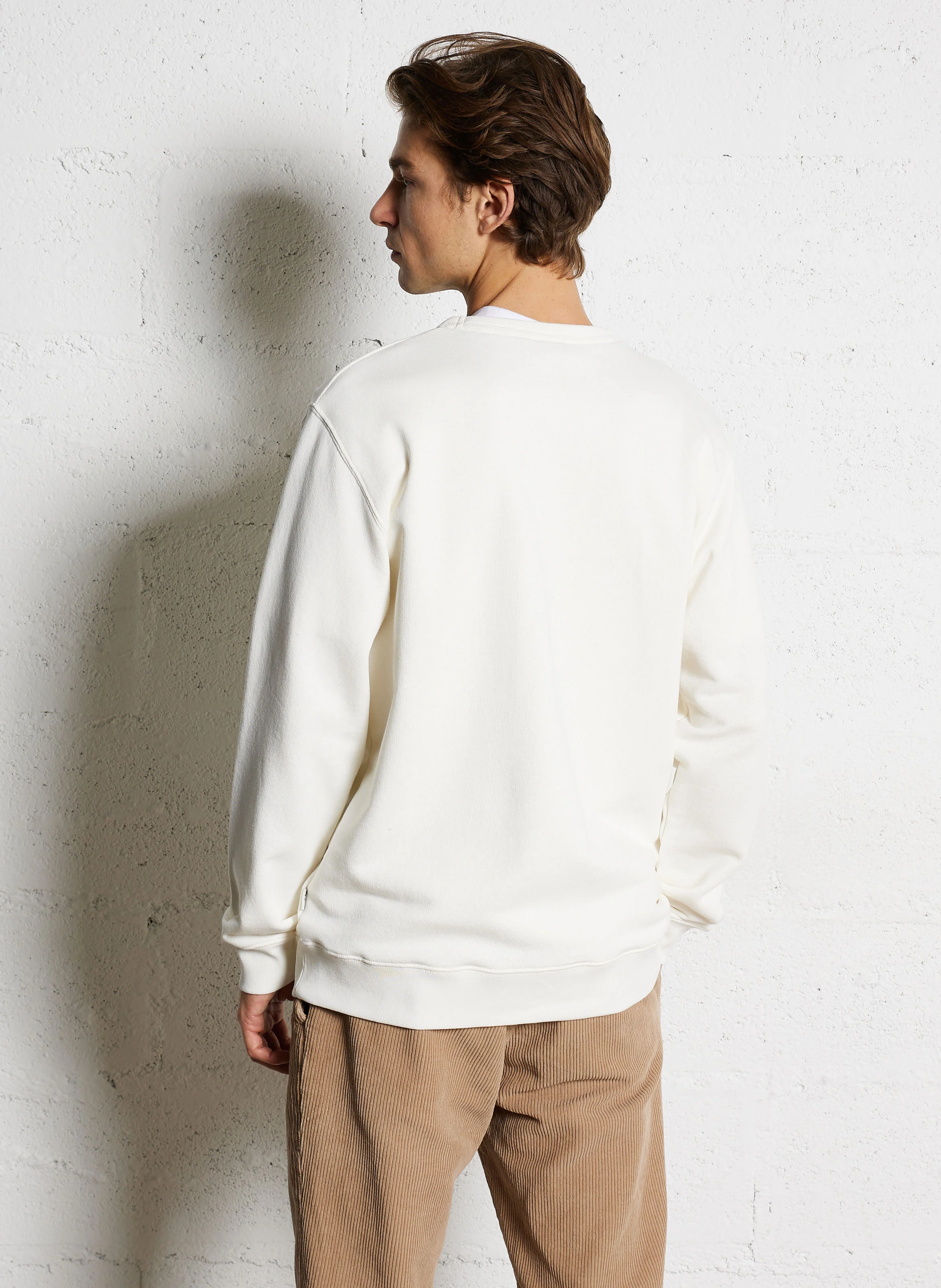 SANDER - Sweat col rond en coton | Blanc