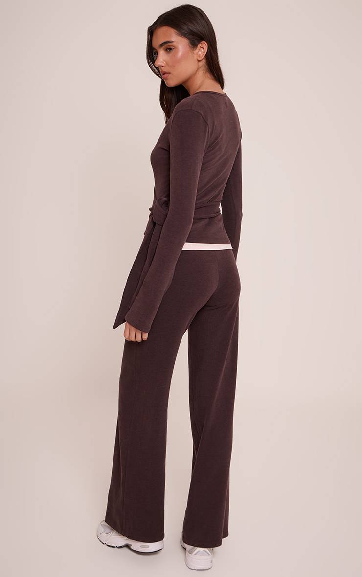 Espresso Pantalon De Détente Droit Taille Basse En Coton Doux