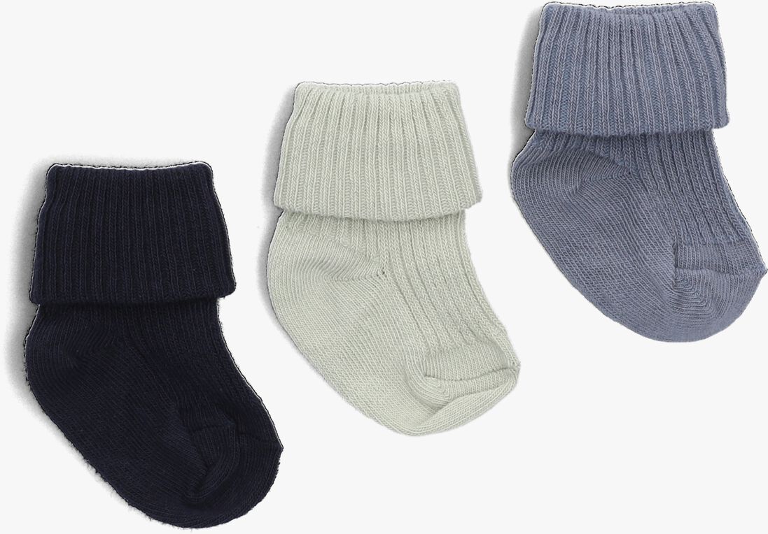 MP DENMARK blauwe mp denmark sokken cotton rib baby sock 3-pack