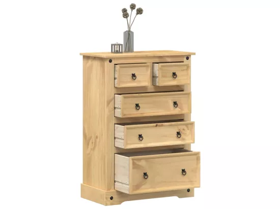 Commode Corona 80x43x114 cm bois massif de pin