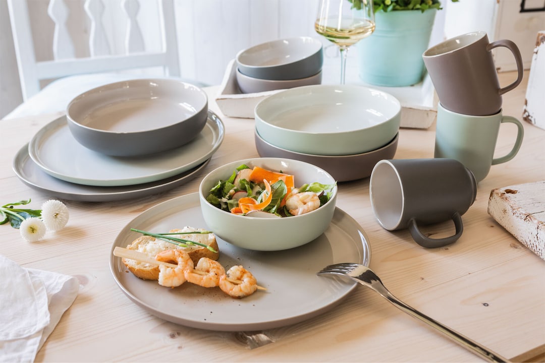Ritzenhoff & Breker Dessertteller JASPER 6er Set mintgrün/ weiß
