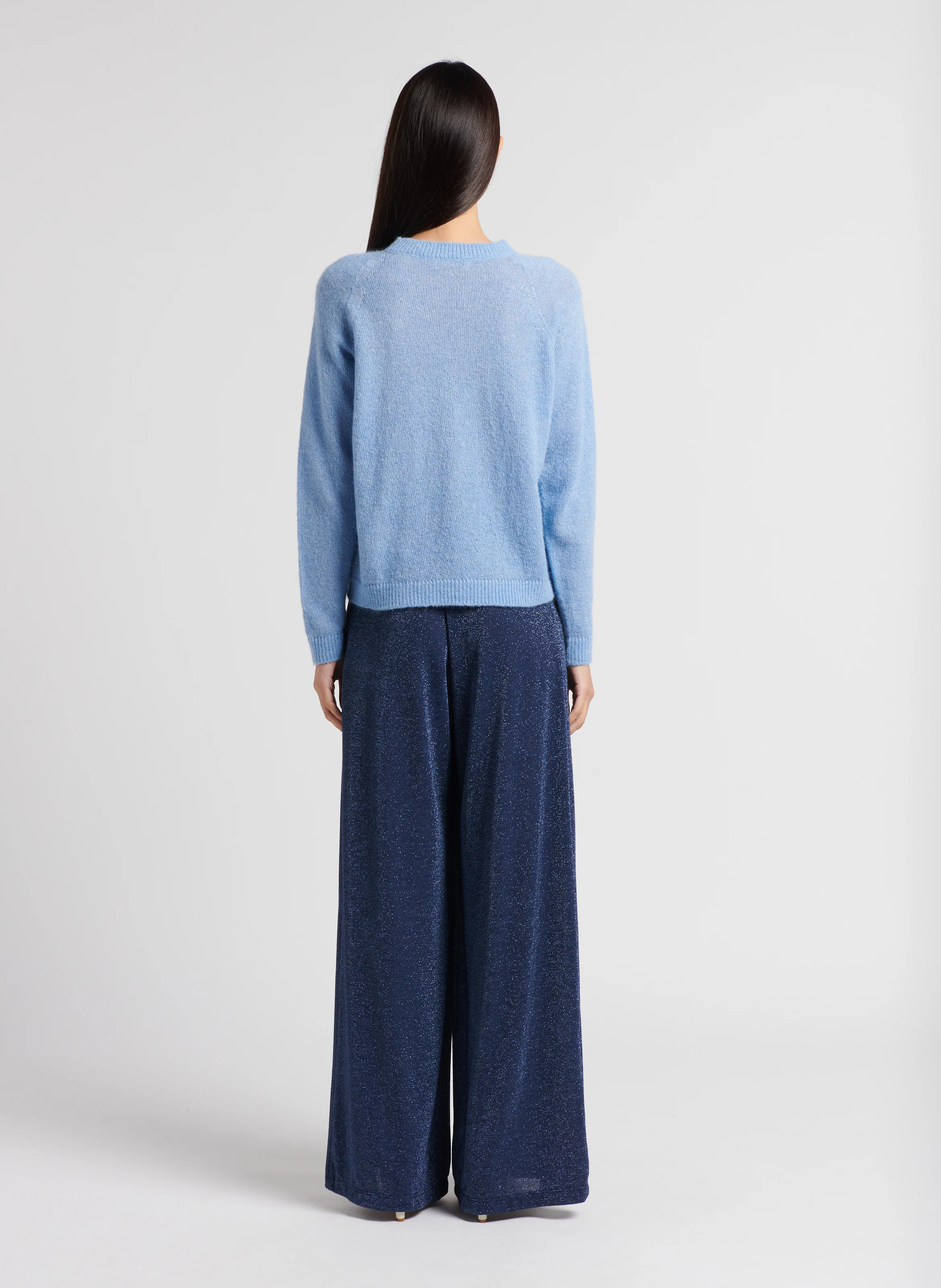 PATRICE - Pantalon large pailleté | Bleu
