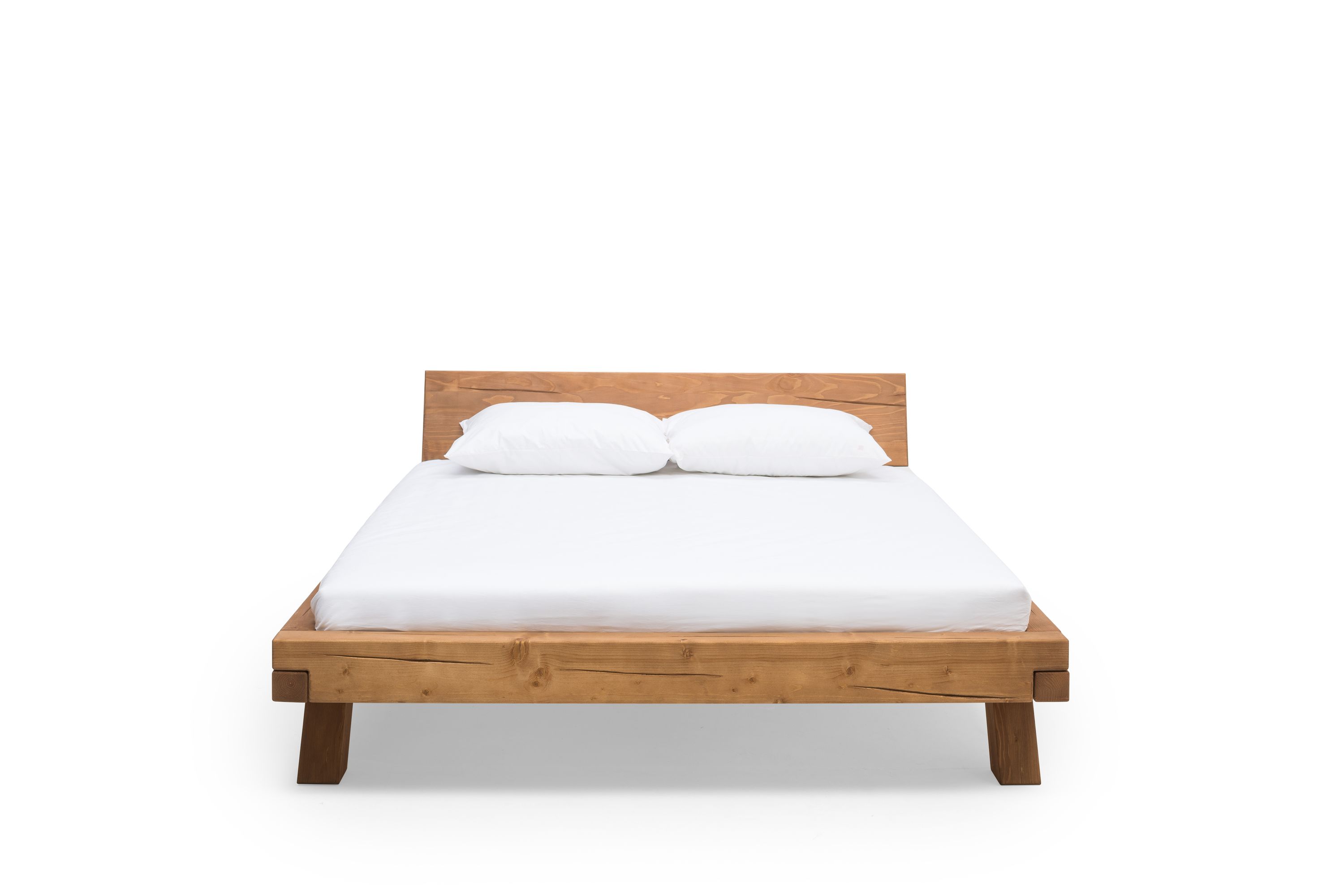 Balkenbett 140 x 200cm Massivholz Bettgestell Doppelbett Ehebett Bettrahmen