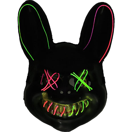Halloween maske med LED - flere varianter - assorteret