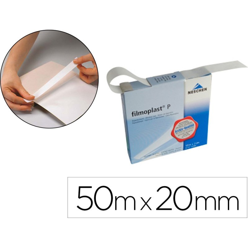 Papier japon adhesif et transparent pour page dechire devidoir dim. 50mx20mm