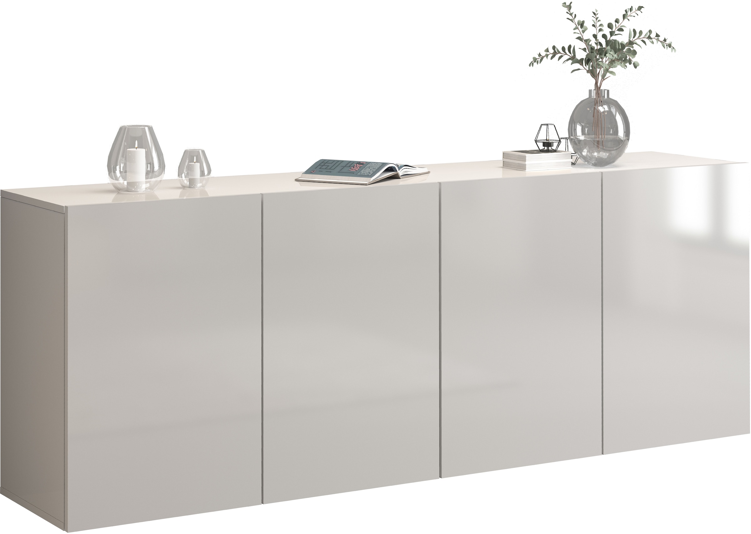 INOSIGN Sideboard »Egypt, Kommode, Schrank, Kredenz,  grifflos« 4 Türen, Fronten Hochglanz lackiert, Breite 180