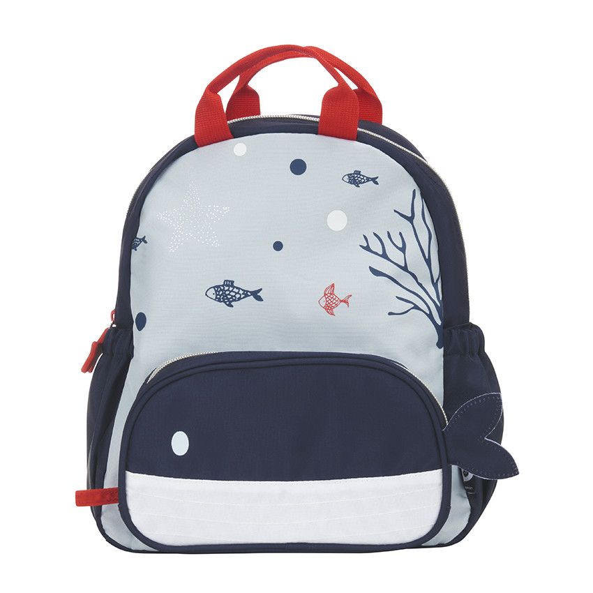 Sac à dos isotherme baleine Pretty Sea - Bleu - Ecru