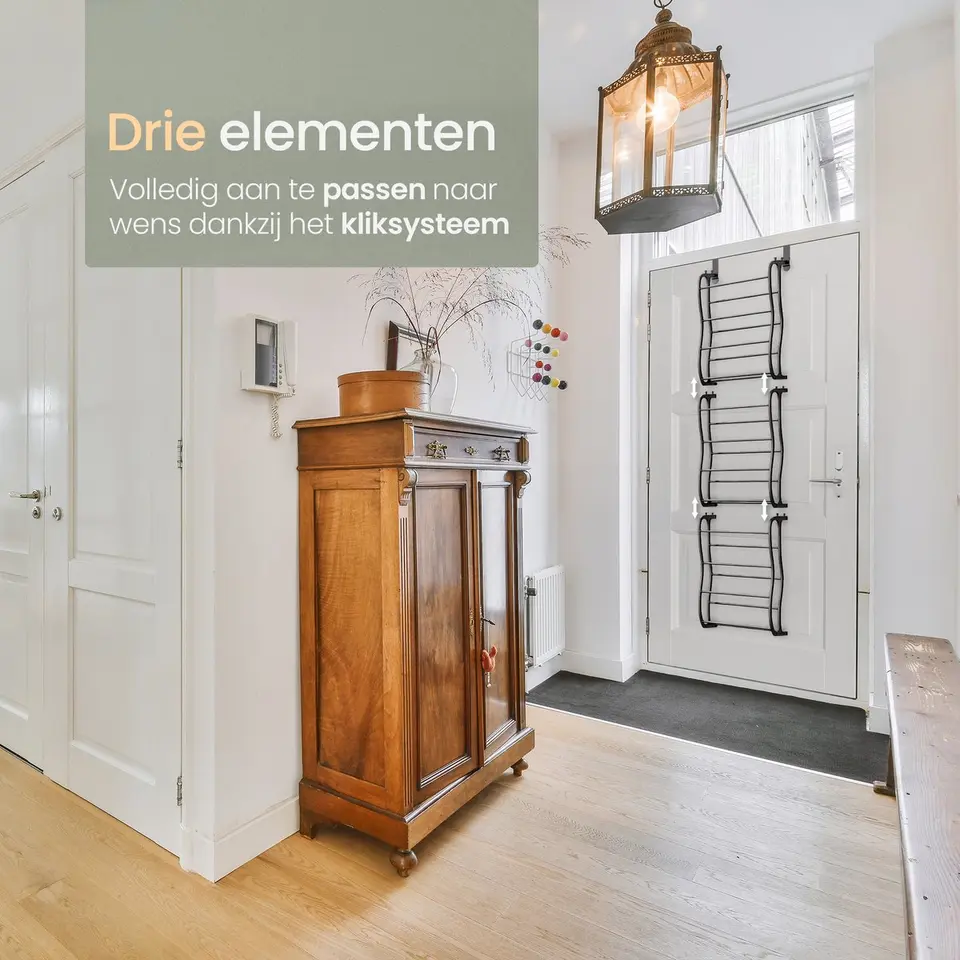 O'DADDY Hangend Schoenenrek Deur - Zwart - 20x51x182 cm