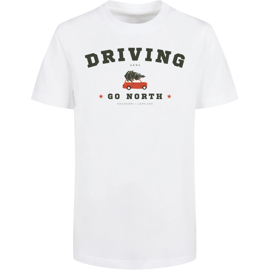 F4NT4STIC Basic Kids Tee Driving Home Weihnachten weiß