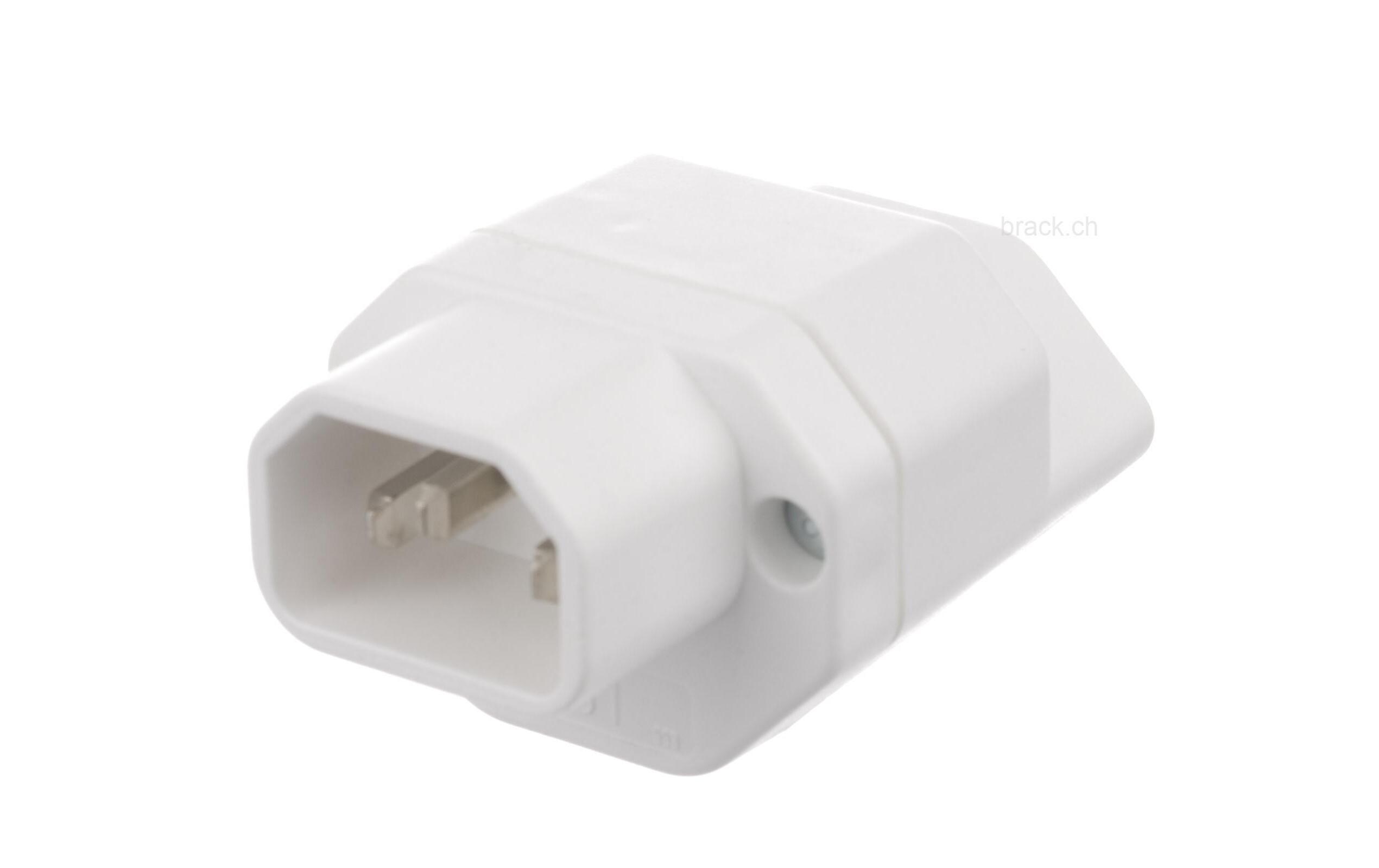 Adapterstecker C14 - T13 WeissIEC320 auf T13, weiss