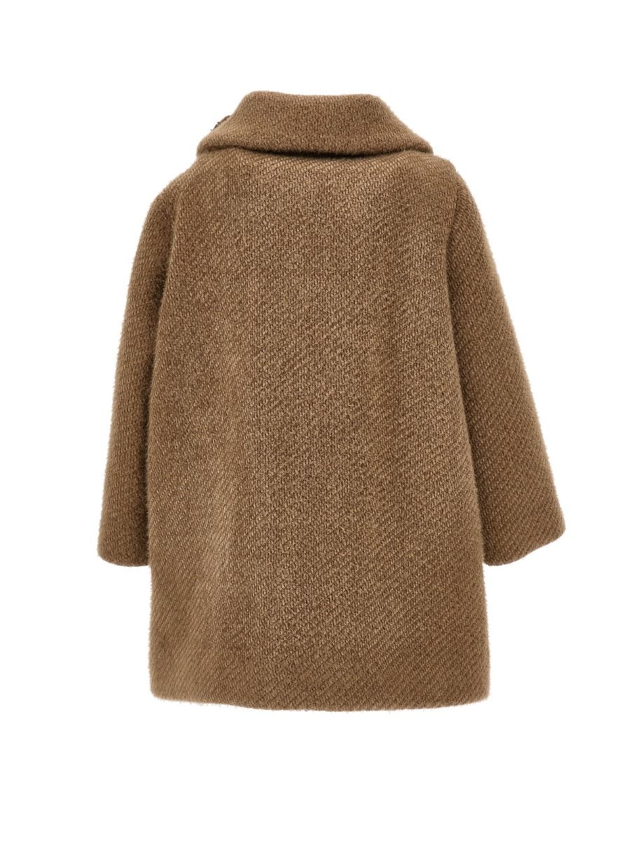 Monnalisa Double-breasted Flower Coat