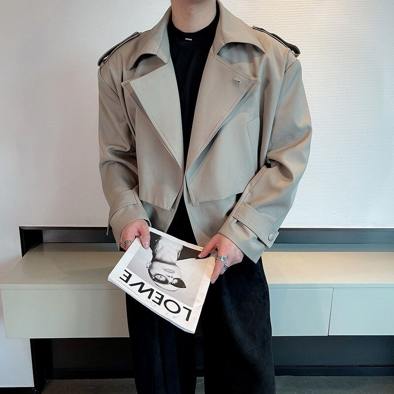 Freehop - Mock tweedelig trenchcoat met kraag en knoopsluiting