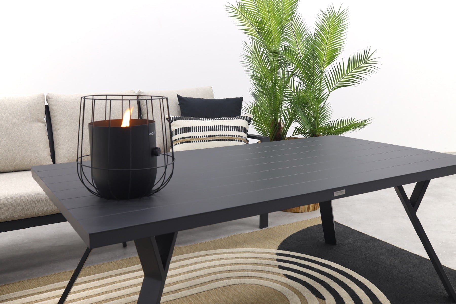 GI Sergio lounge dining set 3-delig - Links - black|Copper