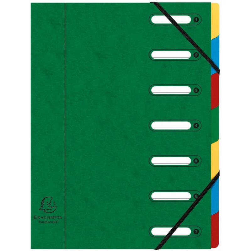 Trieur HARMONIKA® à fenêtres avec élastiques Véritable carte lustrée 7 compartiments
