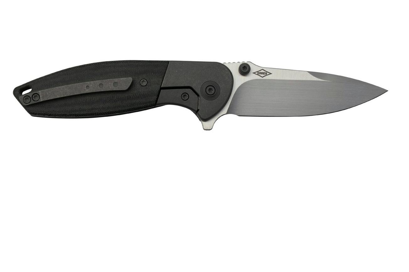 WE Knife Nitro Mini WE22015-3, Grey Titanium, Black Micarta Inlay, CPM 20CV zakmes
