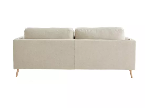 Canapé scandinave 3 places en tissu beige naturel et bois clair VOGUE