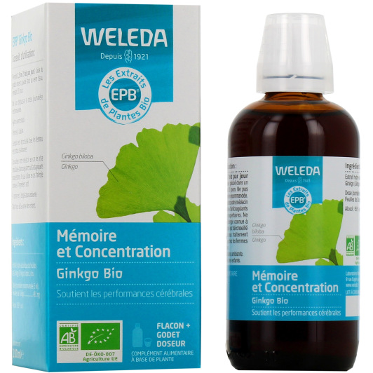 Complément alimentaire Weleda EPB Ginkgo Bio Mémoire et Concentration