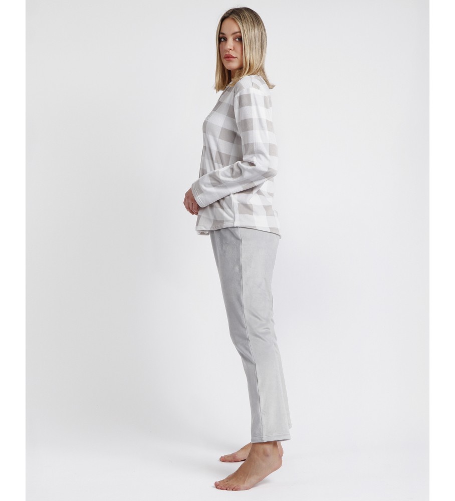 Pijama aberto Admas Adm Velvet Cinza