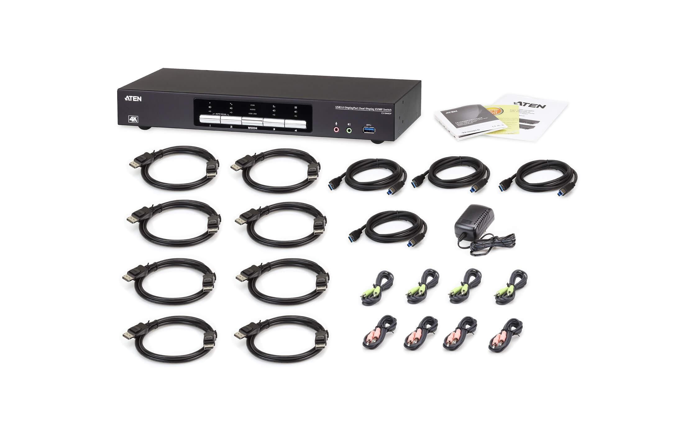 KVM Switch CS1944DP<br>4-Port USB 3.0 4K DisplayPort Dual Display KVMP Switch