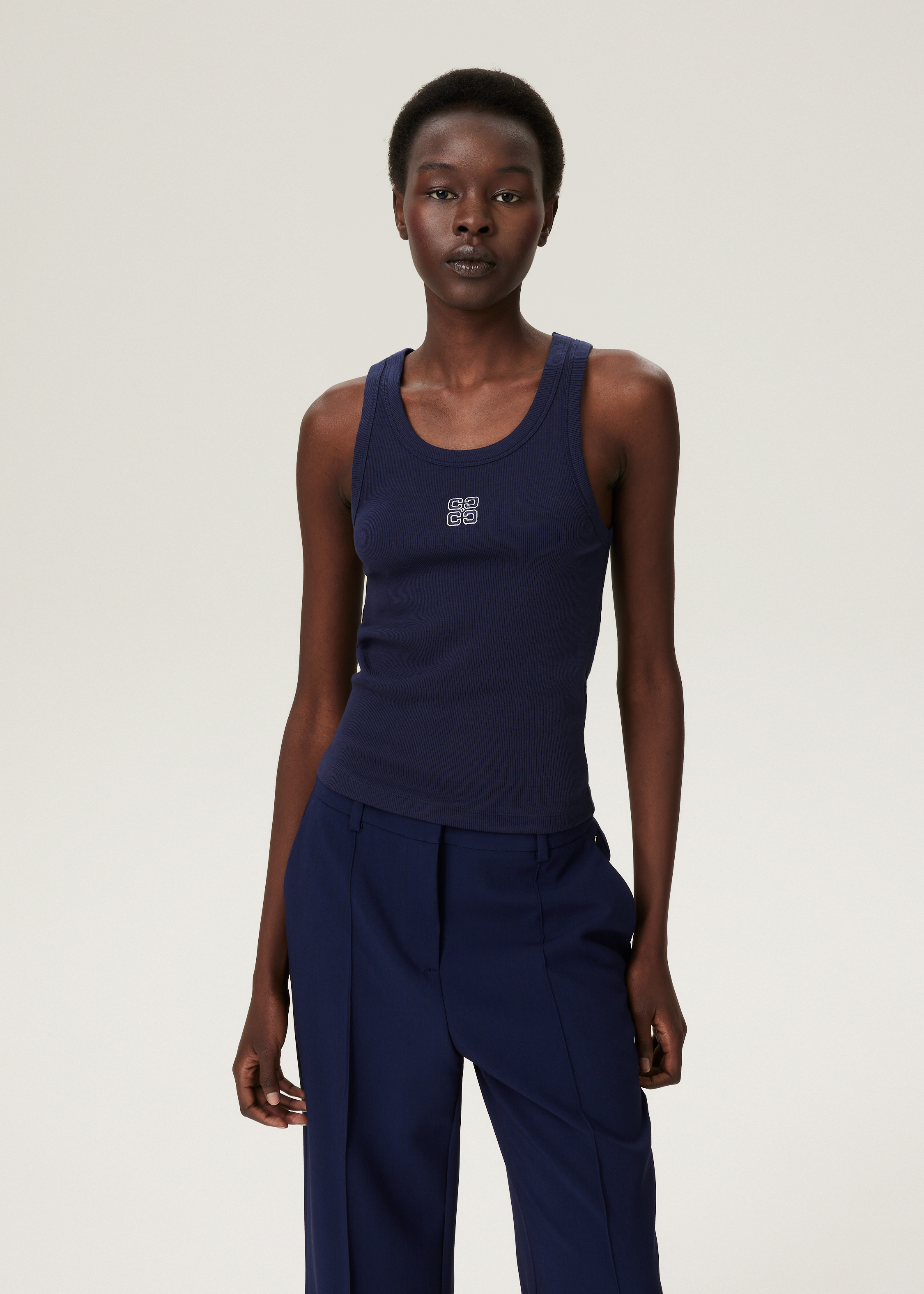 Rib singlet met logo